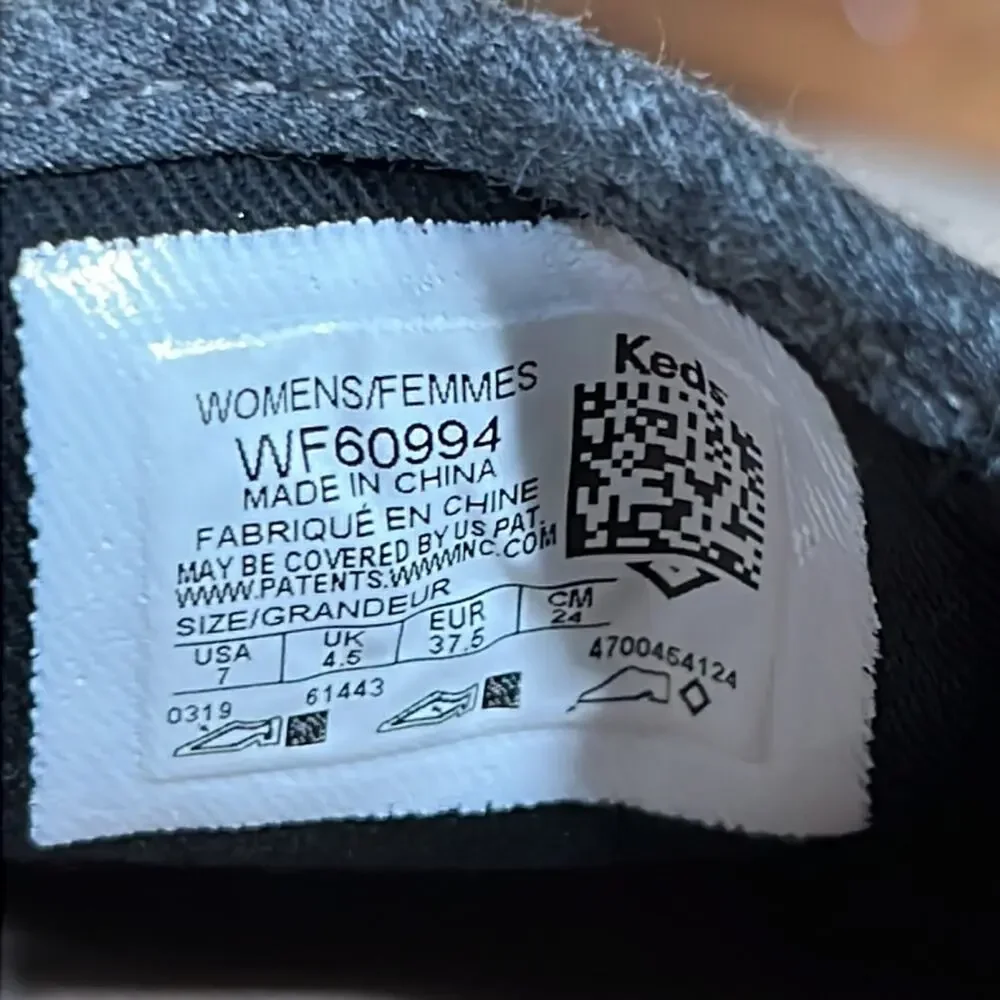 Keds Double Decker Gray Quilted Fabric WF60994 Slip-On Sneakers Womens Size 7